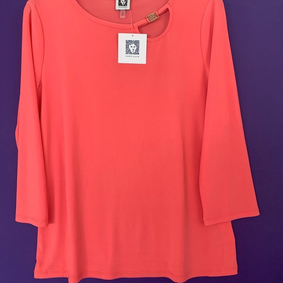 NWT Women's Anne Klein Blouse 3/4 Sleeves Medium - Picture 1 of 11